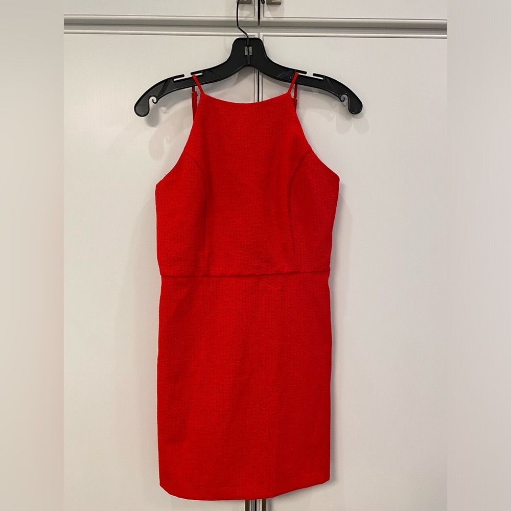 Red mini dress with spaghetti straps